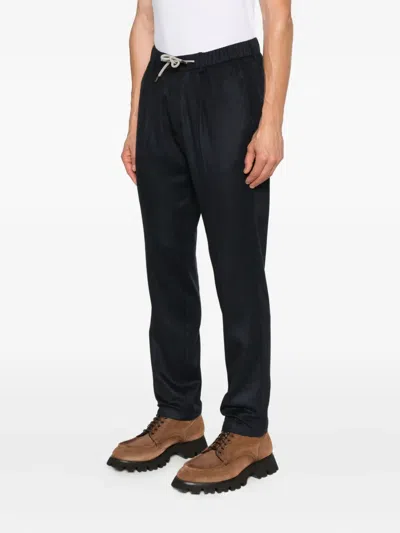 Herno Pleated Drawstring Trousers In Black