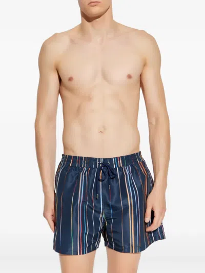 Paul Smith Drawstring Swimming Trunks In Blue