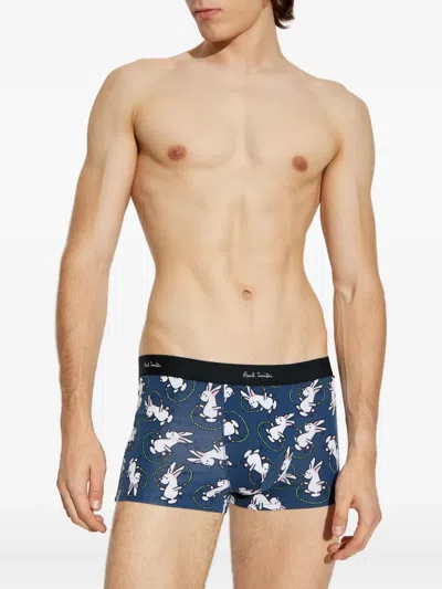 Paul Smith Rabbit-print Boxers In Blue