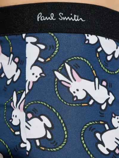 Paul Smith Rabbit-print Boxers In Blue