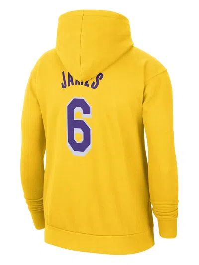 Nike Nba La Lakers Lebron James #6 Hoodie In Yellow