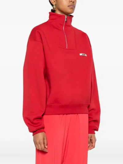 Jacquemus Le Camionneur Gros Grain Sweatshirt In Red
