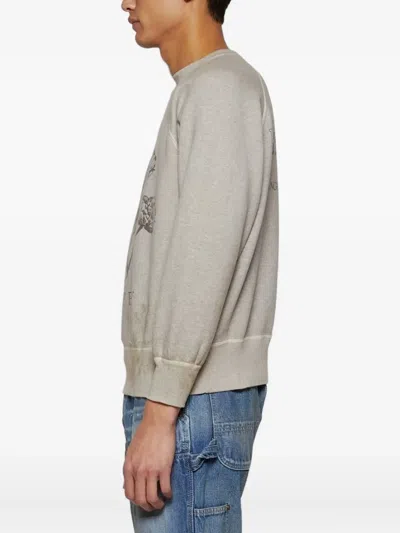 Saint Mxxxxxx Poppy-print Raglan Sweatshirt In Gray