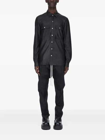 Rick Owens Drawstring Trousers In Black