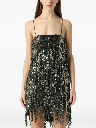 Blumarine Sequin-embellished Mini Dress In Green