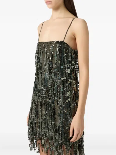 Blumarine Sequin-embellished Mini Dress In Green