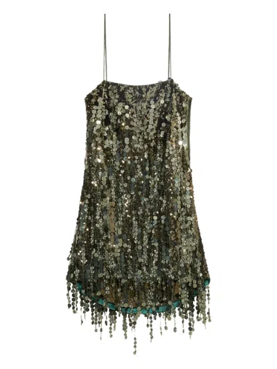 Blumarine Sequin-embellished Mini Dress In Green