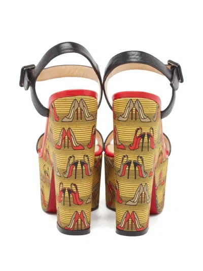 Pre-owned Christian Louboutin 65mm Platform Shoe-pattern Sandals