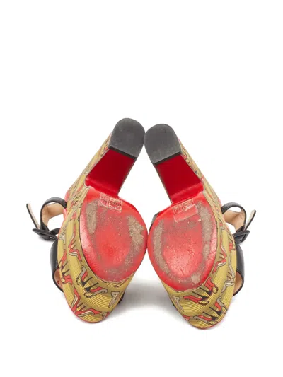 Pre-owned Christian Louboutin 65mm Platform Shoe-pattern Sandals