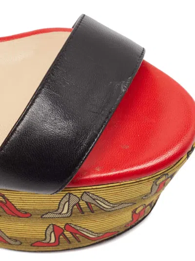 Pre-owned Christian Louboutin 65mm Platform Shoe-pattern Sandals