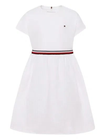 Tommy Hilfiger Junior Gingham-skirt Short-sleeve Dress In White