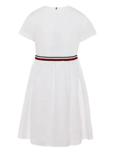 Tommy Hilfiger Junior Gingham-skirt Short-sleeve Dress In White