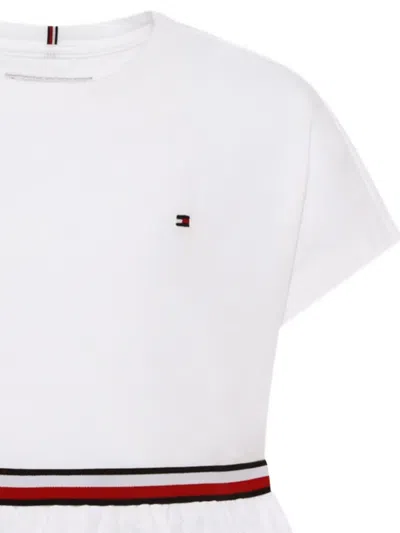 Tommy Hilfiger Junior Gingham-skirt Short-sleeve Dress In White