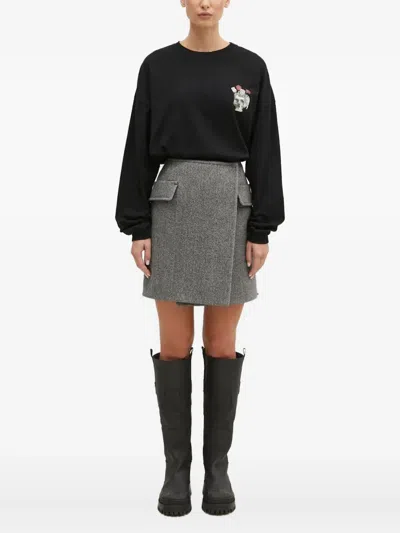 Undercover Graphic-print Long-sleeve Top In Black