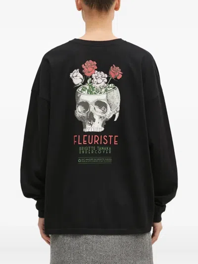 Undercover Graphic-print Long-sleeve Top In Black