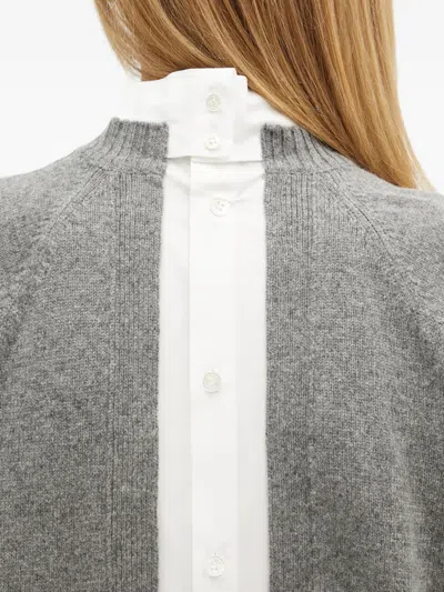 Undercover Raglan-sleeve Button-detail Jumper In Gray