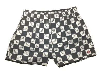 Pre-owned Chrome Hearts Men's  Matty Boy Ninety Nine Eyes Boxer Shorts (silver Button) In Black/white
