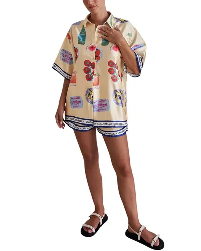 Camila Blanco 2pc Shirt & Short Set In Multi