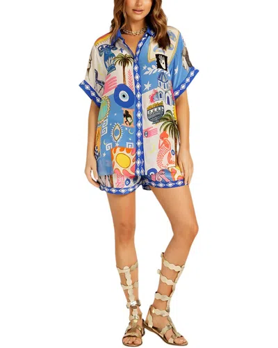 Camila Blanco 2pc Shirt & Short Set In Multi
