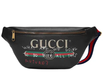 Pre-owned Gucci Women's  Coco Capitan Logo Belt Bag Vintage Logo In Black