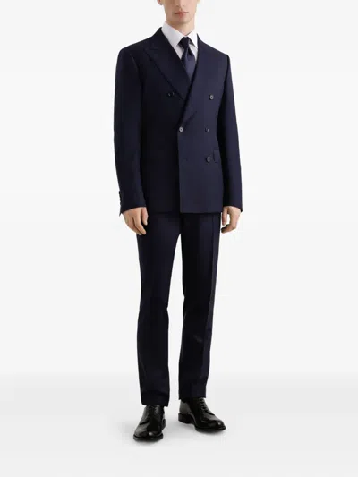 Dolce & Gabbana Double-breasted Suit In Blue