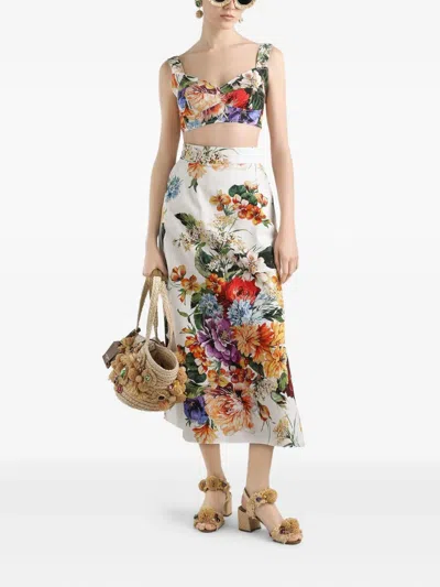 Dolce & Gabbana Bralette Mit Blumen-print In Multi