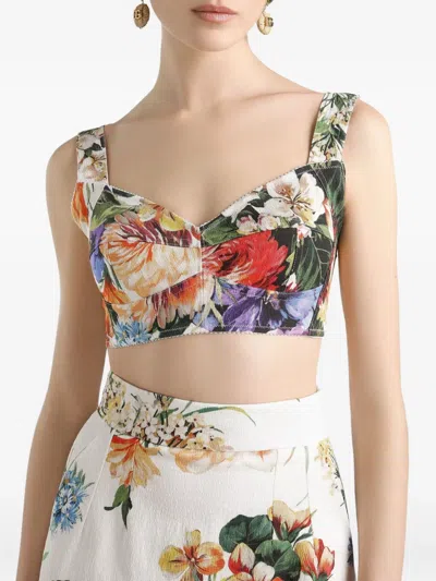 Dolce & Gabbana Bralette Mit Blumen-print In Multi