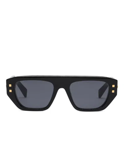 Balmain Sonnenbrille Mit Eckigem Gestell