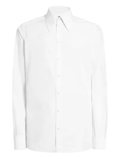 Dolce & Gabbana White Regular Solid Shirt In White