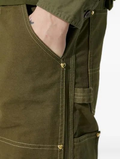 Human Made Heart-detail Utility Trousers In Green
