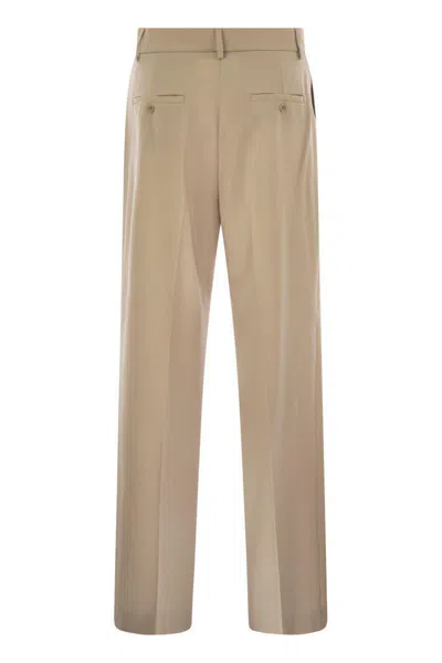 Weekend Max Mara Virgin Wool Tailored Trousers In Neutral
