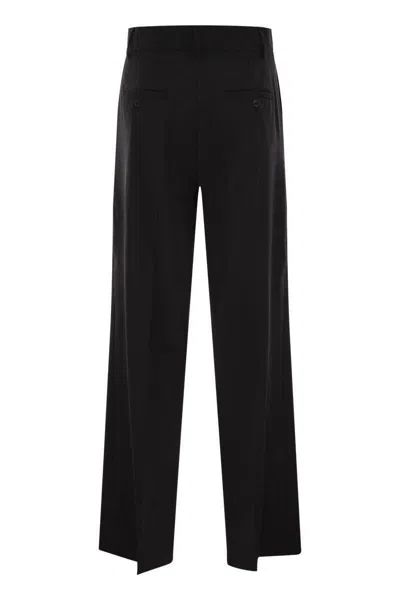 Weekend Max Mara Visivo Wool Palazzo Trousers In Black