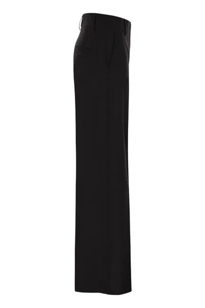 Weekend Max Mara Visivo Wool Palazzo Trousers In Black