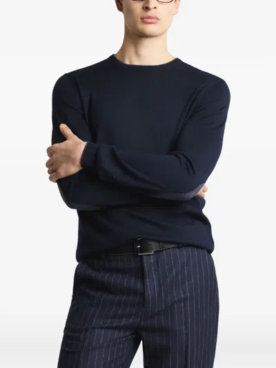 Fay Round-neck Pullover In Wool In Black