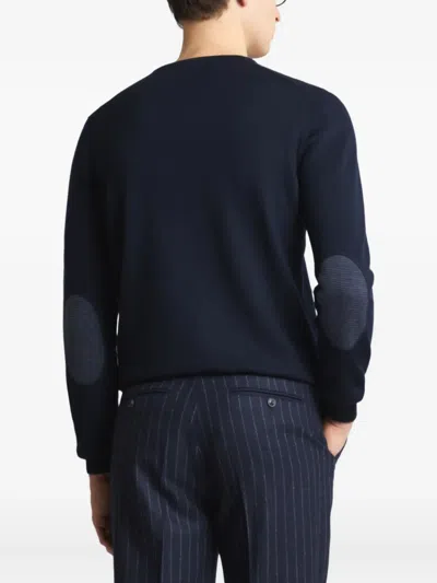 Fay Round-neck Pullover In Wool In Black