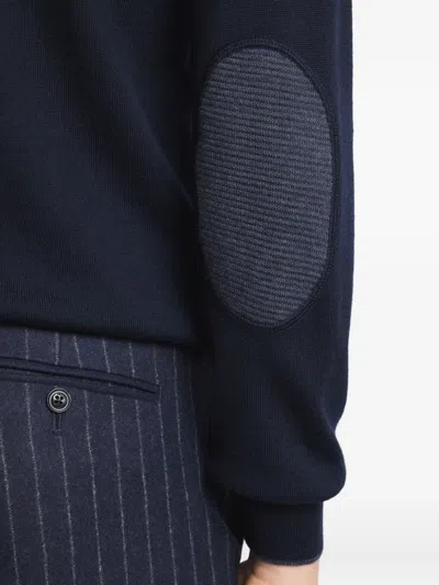 Fay Round-neck Pullover In Wool In Black