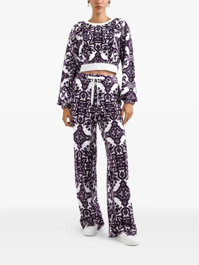 Dolce & Gabbana Majolica-jacquard Trousers In Black