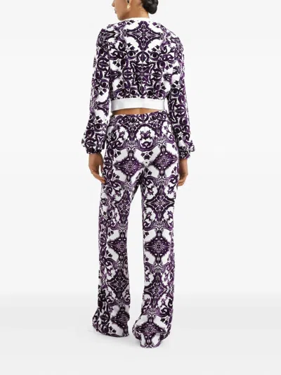 Dolce & Gabbana Majolica-jacquard Trousers In Black