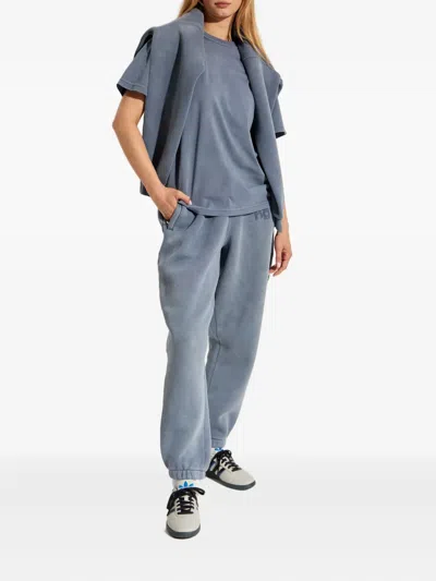 Alexander Wang Logo-detail Cotton T-shirt In Blue