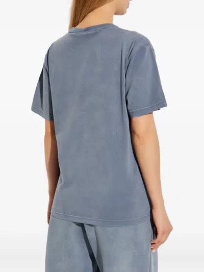 Alexander Wang Logo-detail Cotton T-shirt In Blue