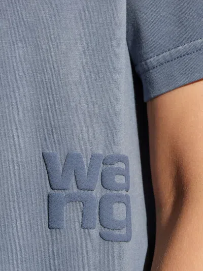 Alexander Wang Logo-detail Cotton T-shirt In Blue