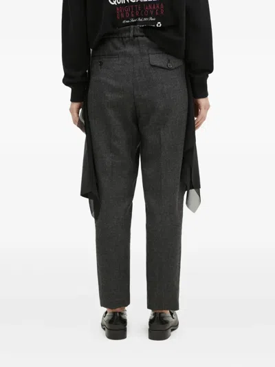 Undercover Draped-panel Trousers In Black