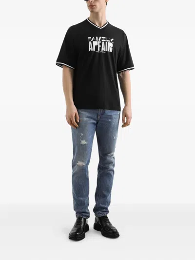 Dolce & Gabbana Distressed Finish Five-pocket Denim Jeans In Blue