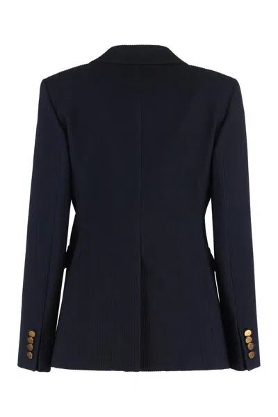 Max Mara Double-breasted Wool Blazer In Blue