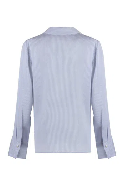Vince Silk Blouse In Blue