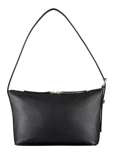 Apc 'vera' Black Shoulder Bag With Embossed Logo Lettering On The Front And Adjustable Shoulder Strap In