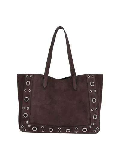 Valentino Garavani Medium Suede Tote Bag With Metallic Studs