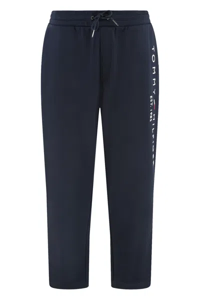 Tommy Hilfiger Cotton Track-pants Elastic Waistband In Blue