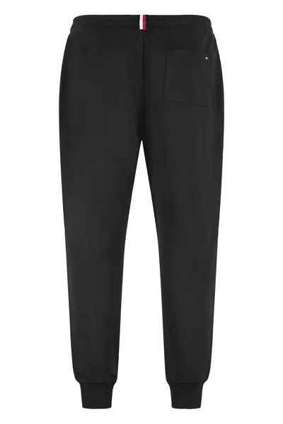 Tommy Hilfiger Cotton Drawstring Waist Track-pants In Black