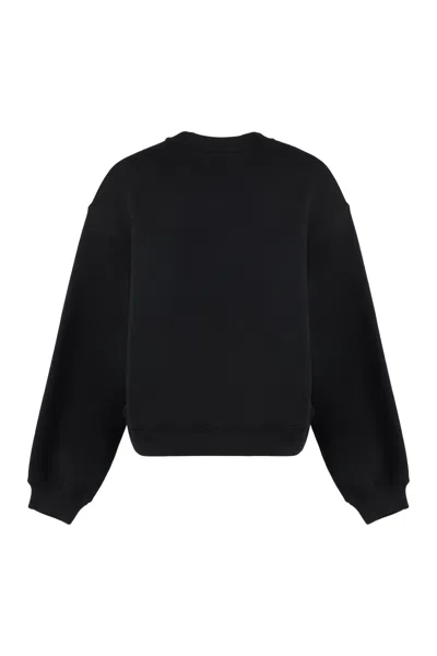Alexander Wang Relaxed Fit Crew Sweatshirt With Puff Paint Logo In Black